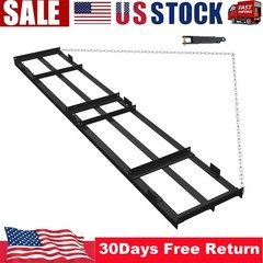 Heavy Duty 48” Driveway Drag Harrow Tow-Behind Lawn Leveling Rake w/6 FT Chain