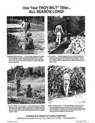 1983 Roto Tiller Power Composter Owners Manual Fits Troy-Bilt Horse Model MNL-20