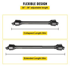 VEVOR PTO Shaft PTO Driveshaft 1-3/8″ 6 Spline/Round T4 Black 30-39″ for Tractor