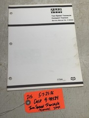 J I Case Garden Tractor 2 Speed Transaxle Service Manual 9-99584 7 Pages