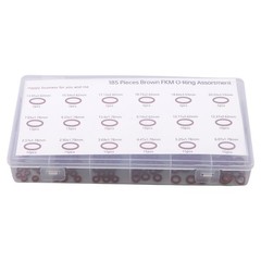 185 Pcs FKM Brown O-Ring Kit,75A Durometer,18 Kind Size from 2.57mm to 20.22mm