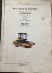 DYNAPAC Vibratory Roller CA 152 Instruction Manual