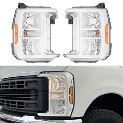 Chrome Halogen Headlight Assembly For 23-25 Ford F250 F350 F450 F550 PC3Z13008G