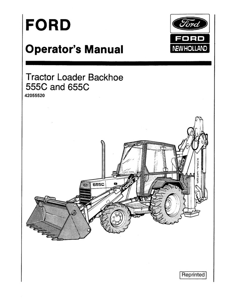555C 655C Tractor Loader Backhoe Operators Owners Manual Maint Lube Ford 555C 65