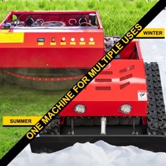 Remote control lawn mower, crawler type non-slip gasoline with snow pusher
