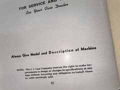 Original Case Model “O” Series Field Tiller Set Up and Operating Manual -D1576