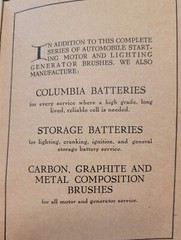 NATIONAL CARBON CO. 1916 CLEVELAND OH. BRUSHES ,MOTORS, GENERATOR ALLIS CHALMERS