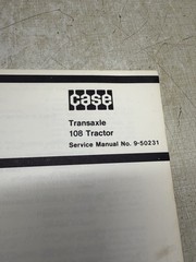J I Case Models 108 Lawn Tractor Transaxle Service Manual 9-50231