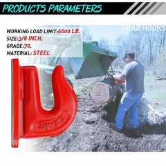 2x 3/8″ Bolt On Grab Chain Hooks For Skid Steer Loader Tractor Bucket Heavy Duty