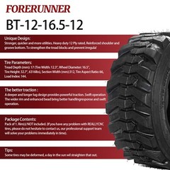 12×16.5 Skid Steer Loader Tire 12Ply for Bobcat 12-16.5 Heavy Duty 12 16.5