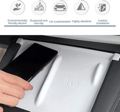 Wireless Charging Mat for Tesla Model Y/3, Anti-Slip Waterproof S Color: White
