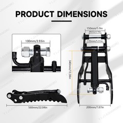 Hydraulic Thumb Clip for Mini Excavators Attachments Single Hole Metal Grab