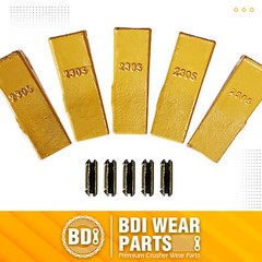 23 230 Series 230S Bucket Teeth with 23TF Flex Pins for Hensley Excavator – 5PK