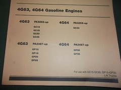 CAT CATERPILLAR 4G63 4G64 GASOLINE ENGINES PARTS MANUAL GC15-GC30 GP15-GP35 FORK