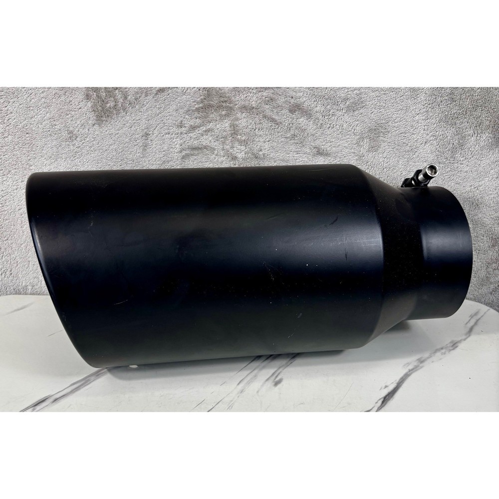 Unbranded Exhaust Tip Universal 5in Inlet 8in Outlet Black Good Matte Bolt-On