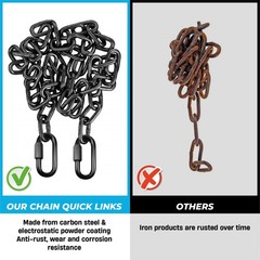 PAMAZY 8PCS 2.3” Chain Quick Links, High Strength, 2.3 inches x 6 mm, Black