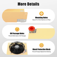 1450rpm Cooler 110V 60W Hydraulic Oil Cooler Aluminium Rectangular Radiator