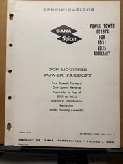 Dana Spicer Transmission Specification Sheet Power Tower PTO 001974 8031 8035