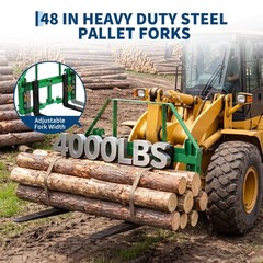 4000 LBS Pallet Fork Frame 2″ Receiver Hitch Skid Steer For John Deere Loader