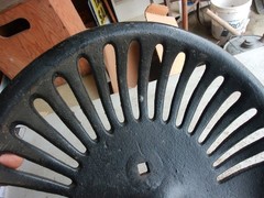 Vintage Cast Iron Tractor Seat Unbranded Painted Lot 26-16-20-M