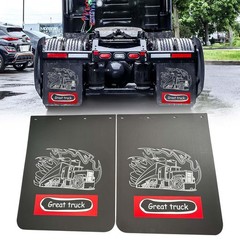 Left & Right Black Semi Truck Splash Guard Mud Flaps 24×30″ 1/5″ PE