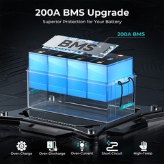 12V 300Ah LiFePO4 Battery Deep Cycles 3840Wh 200A BMS for RV Solar Home Boat