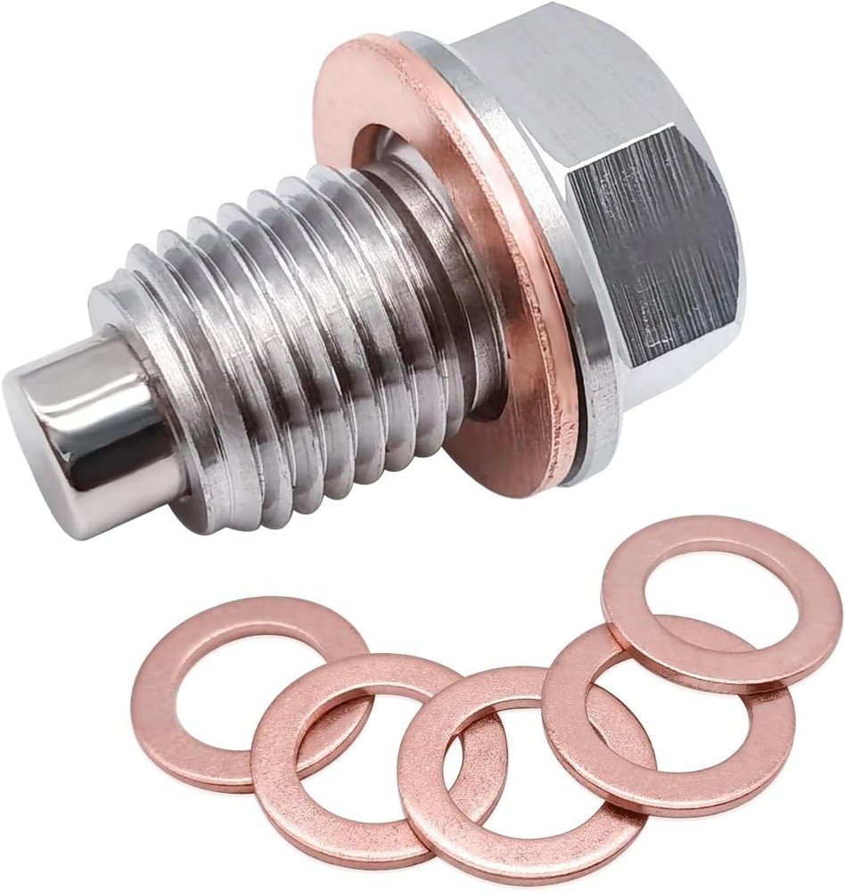 Oil Drain Plug M14x1.5, Stainless Steel Oil Drain Plug with Silver M14x1.5