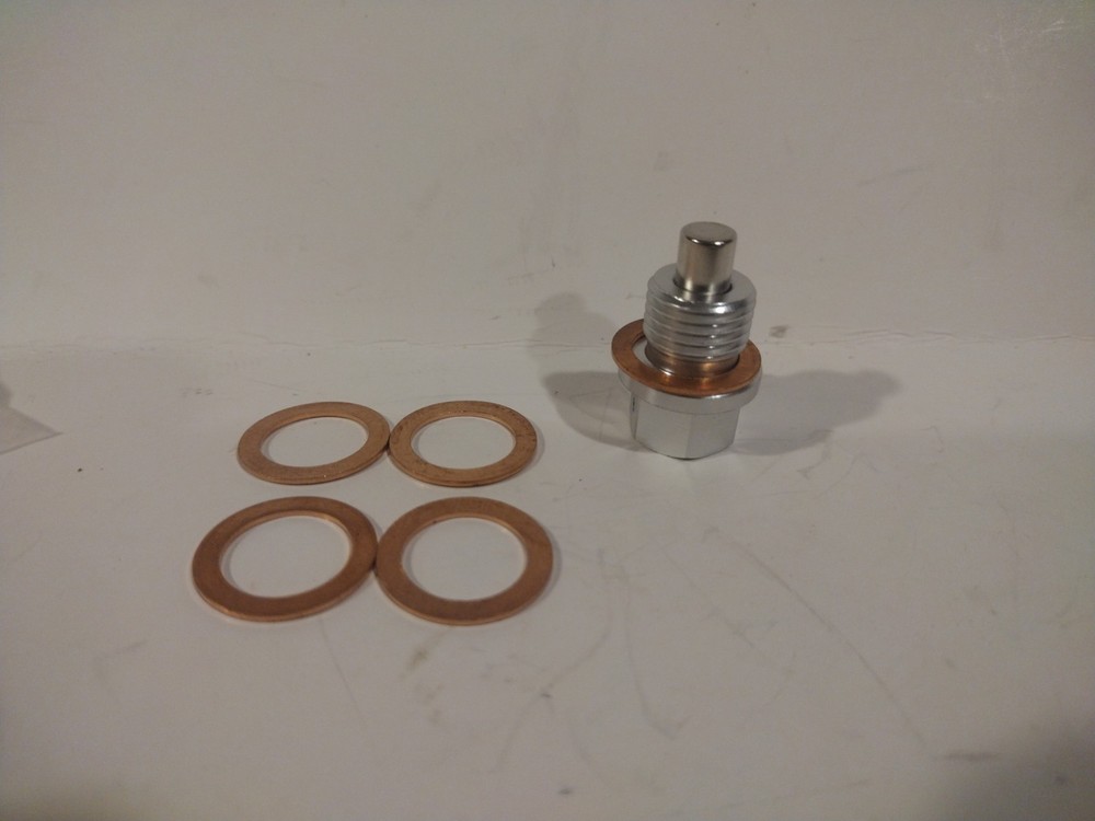 M14x1.5 Magnetic Stainless Steel Oil Drain Plug with Copper Washers, Compatible