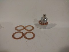 M14x1.5 Magnetic Stainless Steel Oil Drain Plug with Copper Washers, Compatible