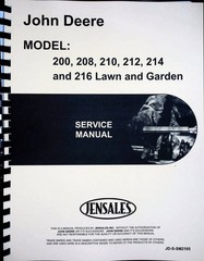 John Deere 200 208 210 212 216 216 Lawn Tractor Service Repair Manual sm2105