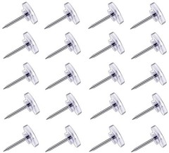 150 Count Push Pins, Clear Thumb Tacks, Flat Thumb Tacks Steel Point and Clear P