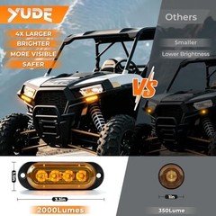 YUDE ATV SXS UTV Turn Signal Kit with 110dB Horn,Pre-Wired,Plug and Play | Bl…