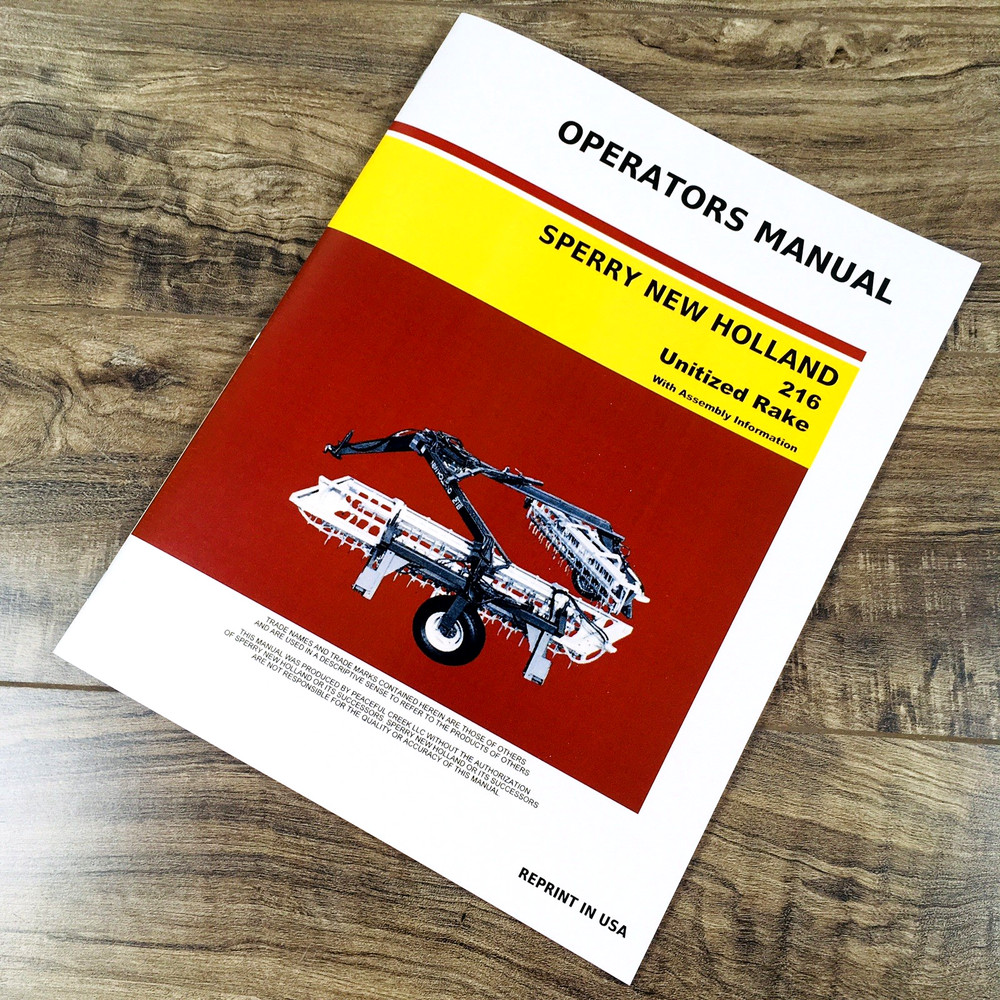 New Holland 216 Unitized Rake Operators Manual Assembly Owners Book Maintenance