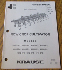 *Krause 4600 Series Row Crop Cultivator Parts & Assembly Manual 1994 s/n 2658-