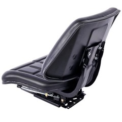 Compact Tractor Seat with Backrest, Steel Frame, PVC Cover, Slide Track Repla…