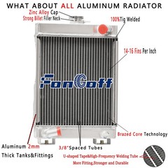 3-Row Full Aluminum Radiator for Yanmar YM2700 YM2200 124550-44500 FonGoff.