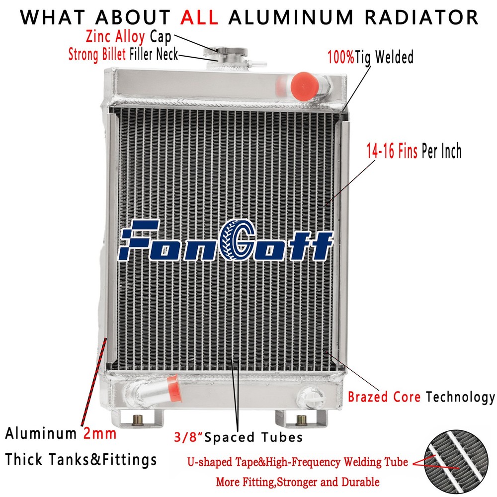 3 Rows Full Aluminum Radiator for Yanmar YM2200 YM2700 124550-44500 FONGOFF