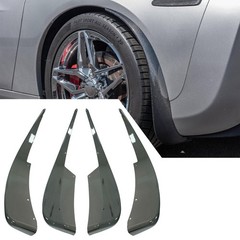 4PCS ZR1 XL Splash Guards Corvette C6 Base 2005-2013 F/R ABS Carbon Painted