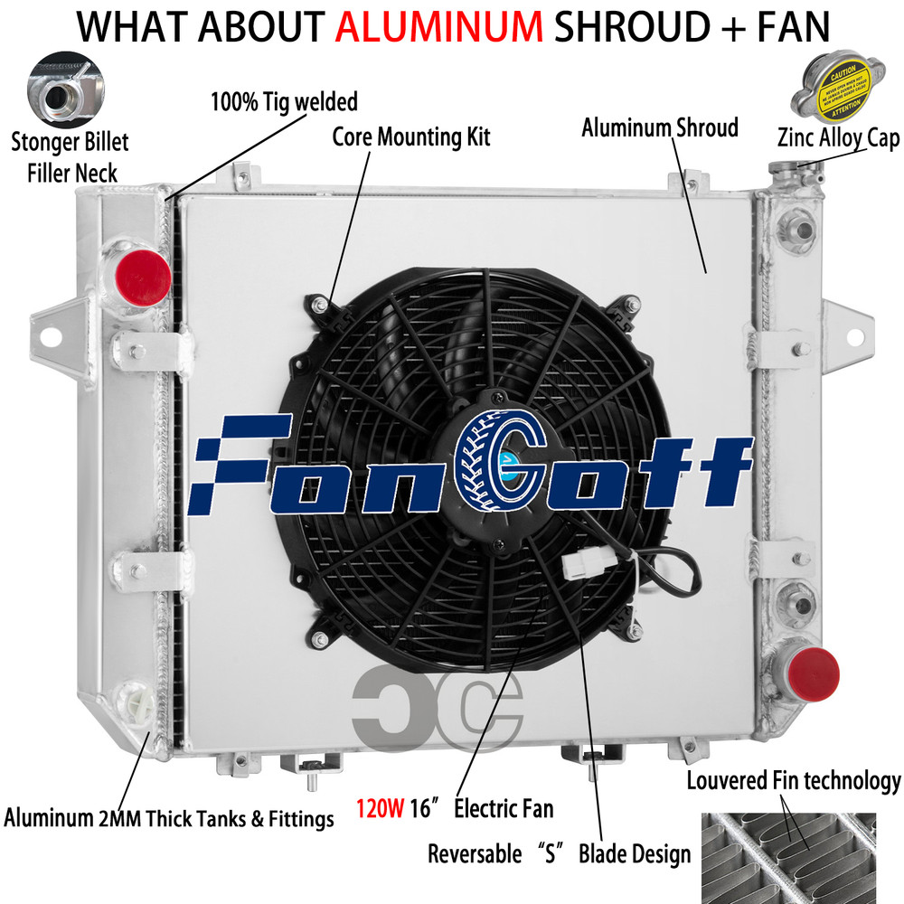4Row Radiator Shroud Fan Fit 12+ Doosan Daewoo Forklift G20P-5 GM 3.0L 440211000