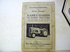 Massey-Harris 101 Super Tractors Operating Instructions & Service Manual 1941