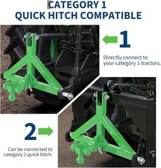3-Point Quick Trailer Hitch 2″ Receiver for Cat 1 Tractors w/ Towing Hook & Ball