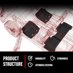 LQI TPE Floor Mats Fit Acura RDX 2019 2020 2021 2022 2023 2024, All Weather