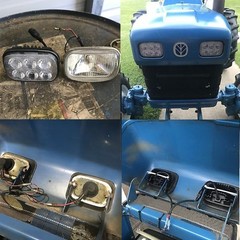 Pair LED Headlight For Case SR130 SR150 SV185 TR270 TR310 SV340 SV340B 84306337