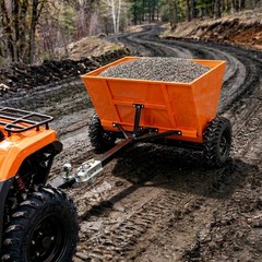 71Gal Towable Sand & Gravel Spreader 882lb Capacity ATV UTV|Towed 2″ Coupler 39″