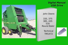 John Deere 335 375 385 435 535 Round Baler Technical Manual See Description