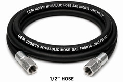 1/2″ 2 Wire 100R16 Hydraulic Hose Assembly JIC#8 Female Swivel Fittings PSI 3987