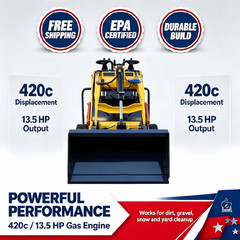 13.5HP Mini Skid Steer Loader Upgraded 1-Cylinder Gas Free shipping and unloadin