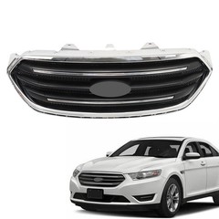 Front Grille Upper Grill Assembly Matte Black with Chrome Trim 2013-2019 Taurus