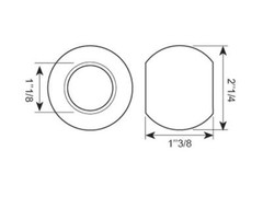 Lower Link Ball Cat 2/2 1-1/8″ ID 2-1/4″ OD 1018 Steel for Ford Tractors