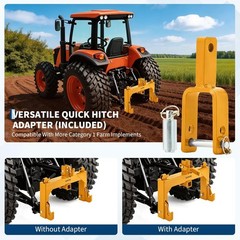 Category 1 3 Point Quick Hitch with 2in Receiver 3000lb Adjustable Tractor Hitch